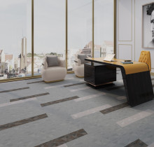 Hanflor Carpet Look LVT Vinyl Tile Click Vinyl Flooring 12''x36'' 5.0mm Office Bedroom HTS 8049
