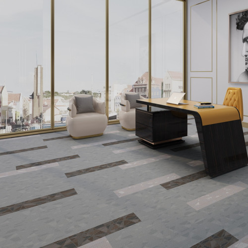 Hanflor Carpet Look LVT Vinyl Tile Click Vinyl Flooring 12''x36'' 5.0mm Office Bedroom HTS 8049