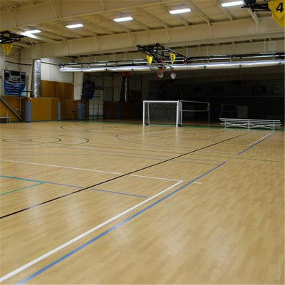 Hanflor 4.5mm Top Quality Wood Look PVC Flooring Vinyl Sheet Roll For Basketball Court