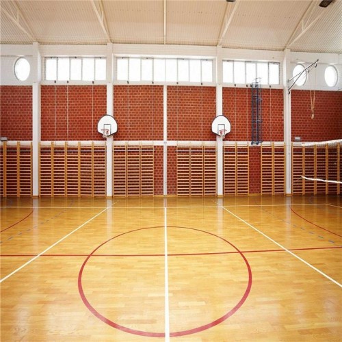 Hanflor 4.5mm Top Quality Wood Look PVC Flooring Vinyl Sheet Roll For Basketball Court
