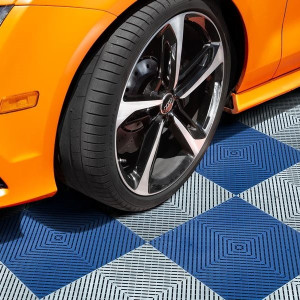Hanflor 15.75"x 15.75" Heavy Duty Open Grid Interlocking Garage Floor Tiles – Durable Polypropylene, Commercial Grade