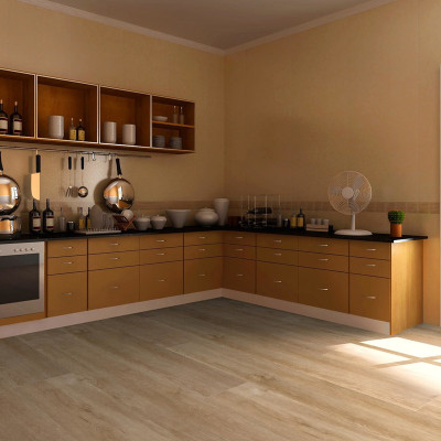 Hanflor Beige Oak Click Vinyl Plank Flooring | 9''x48'' 4.0mm | Kitchen Living Room 100% Waterproof HIF 20485