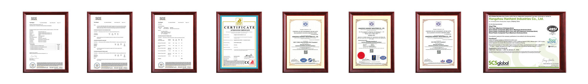 Hanflor Certificates