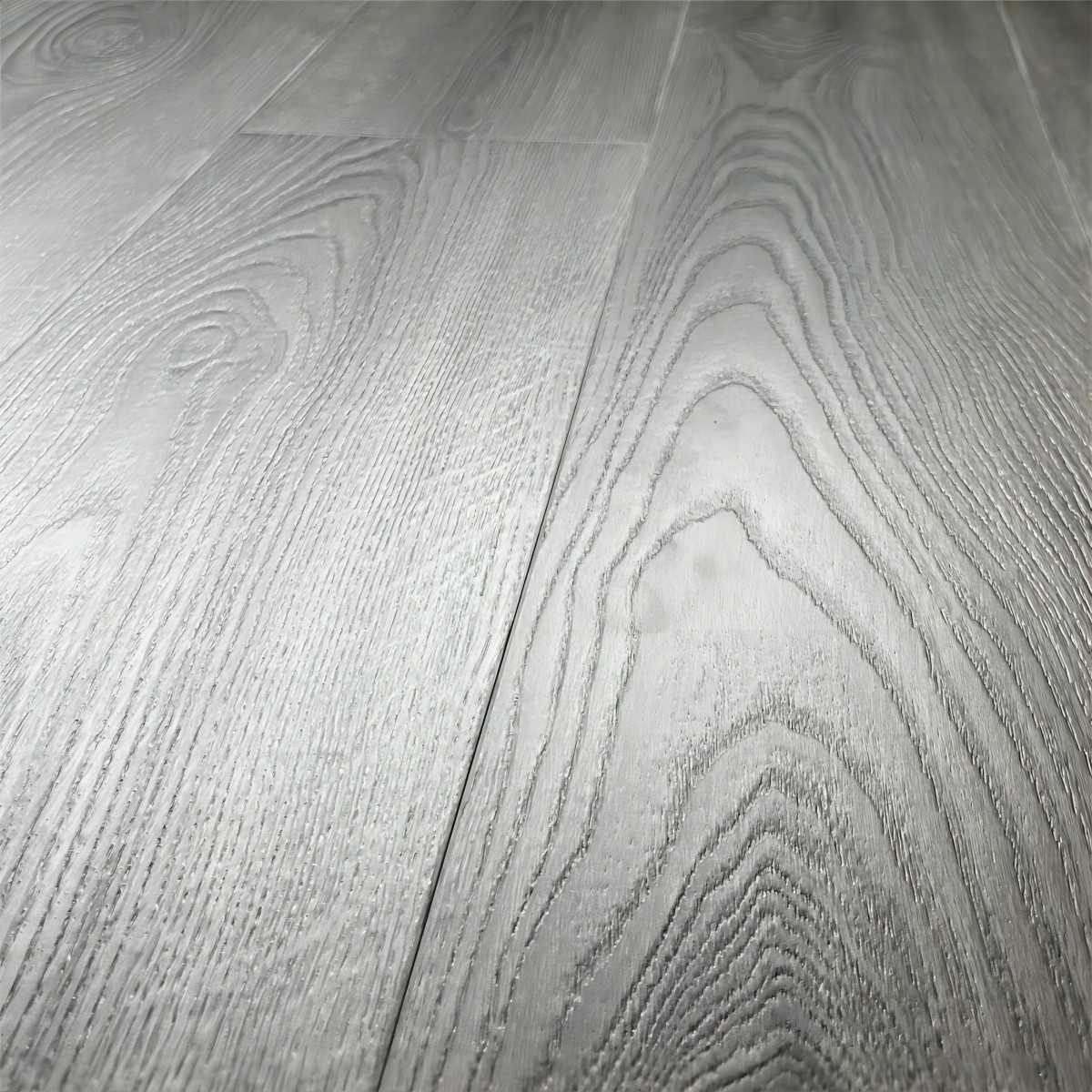 Modern living room with wood-look vinyl plank flooring