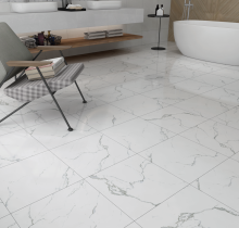 Hanflor White Marble LVT Luxury Vinyl Tile SPC Click Flooring Waterproof Stone Surface 12"×24" 4.2mm 5.0mm
