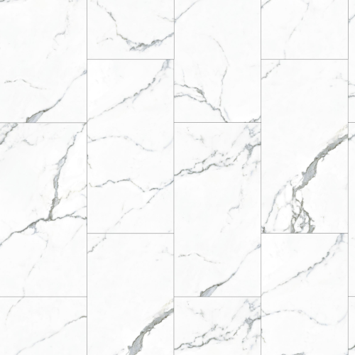 Hanflor White Marble LVT Luxury Vinyl Tile SPC Click Flooring Waterproof Stone Surface 12"×24" 4.2mm 5.0mm