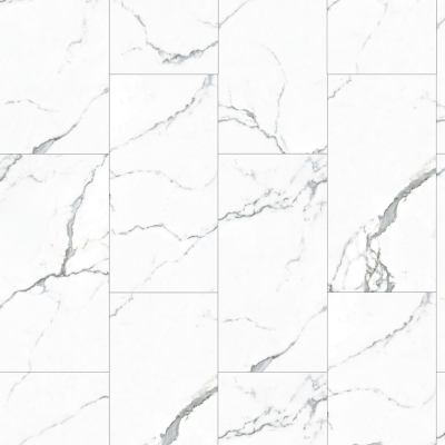 Hanflor White Marble LVT Luxury Vinyl Tile SPC Click Flooring Waterproof Stone Surface 12"×24" 4.2mm 5.0mm