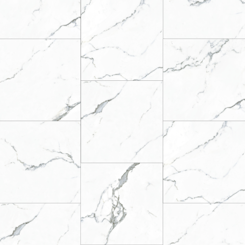 Hanflor White Marble LVT Luxury Vinyl Tile SPC Click Flooring Waterproof Stone Surface 12"×24" 4.2mm 5.0mm