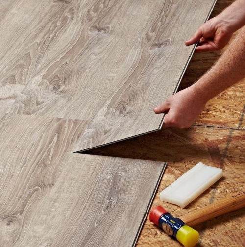 Hanflor Stone Plastic Piso Vinyl Flooring SPC Rigid Core PVC Floor 6.5mm Waterproof Indoor Use