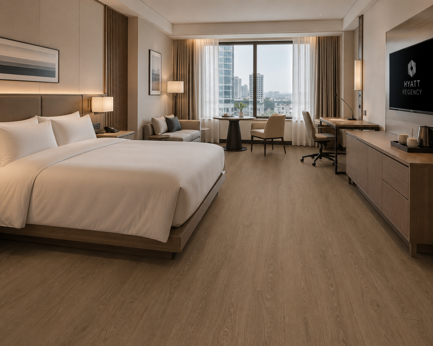 Close-up of vinyl plank flooring installation showing click-lock edge detail