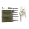transparent cutaway Cross locks set with 12 + 3 hooks pick set locksmith tools lock picks tools hot sale