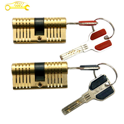 11 Pin Cut-away Dimple Practice Lock  kaba Practice Lock professional locksmith supplies with 2 keys