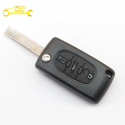 Factory sale Peugeot 3 button 307 remote key shell with trunk button