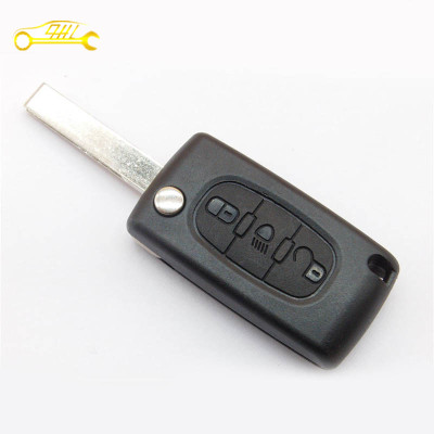 Factory sale Peugeot 407 3 button remote key shell with light button