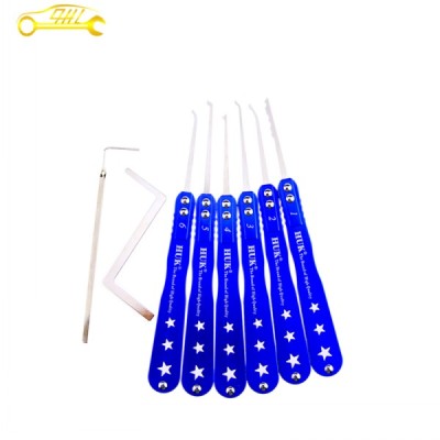 HUK Blue cover lock pick set 6 pcs dimple pick with 2 pcs tension tools for locksmith