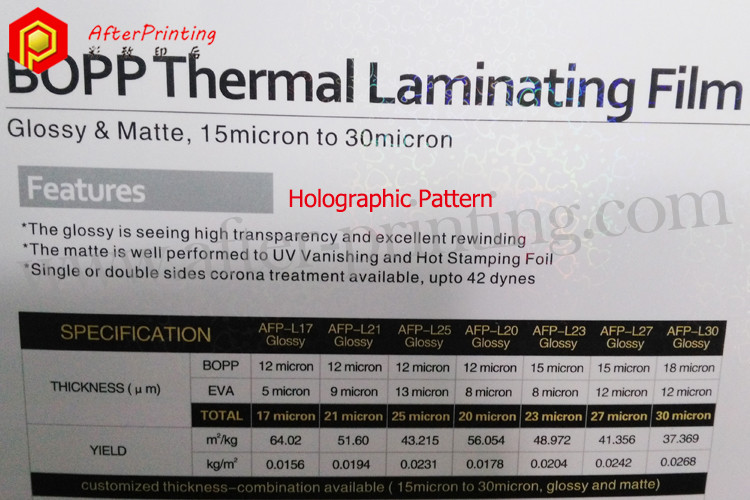 transparent holographic lamination film