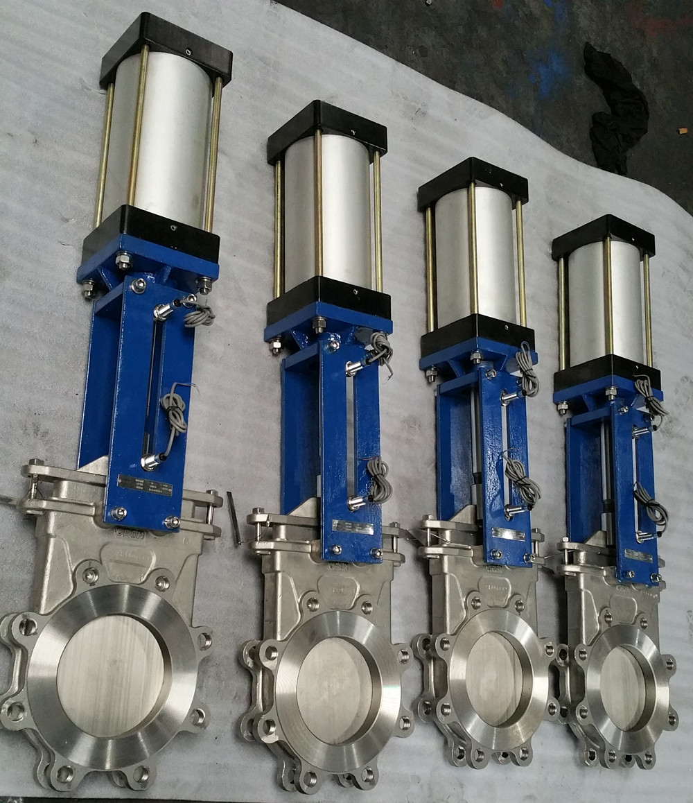 pneumatic stainless steel knife gate valves