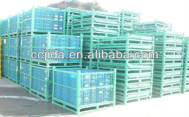 Foldable steel cage pallet