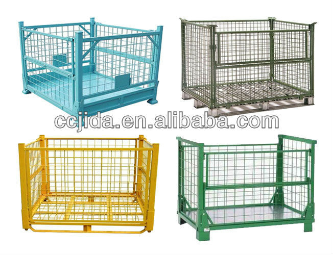 Heavy duty steel foldable mesh box