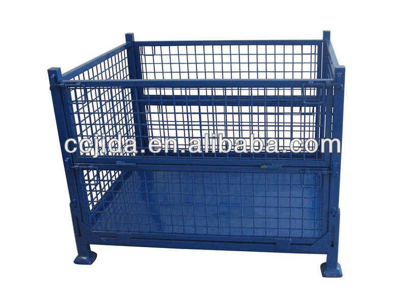 Half-open door steel cage pallet