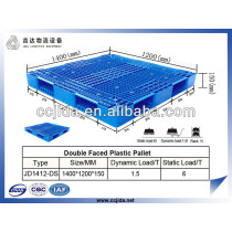 Double faced high strength plastic pallet