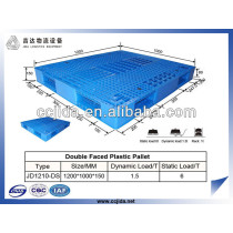 Double faced industrial plastic pallet