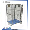 Collapsible wheeled metal storage cages with 4 wheels
