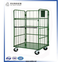 Collapsible wheeled rolling metal storage cage