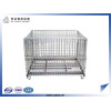 Folded pallet wire storage metal cage with wheels