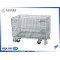 Folded pallet wire storage metal cage with wheels