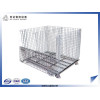 Folded storage pallet wire rolling storage cage