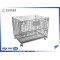 Collapsible metal steel wire mesh pallet cage with wooden pallet