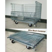 Collapsible wheeled warehouse trolley cart
