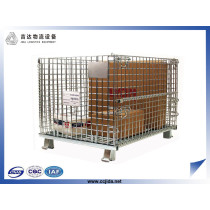 Lockable stacking metal wire mesh container
