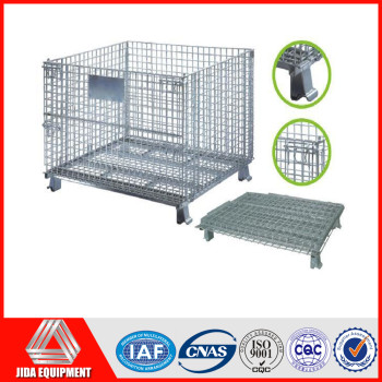 Folding and stackable storage cage wire mesh container