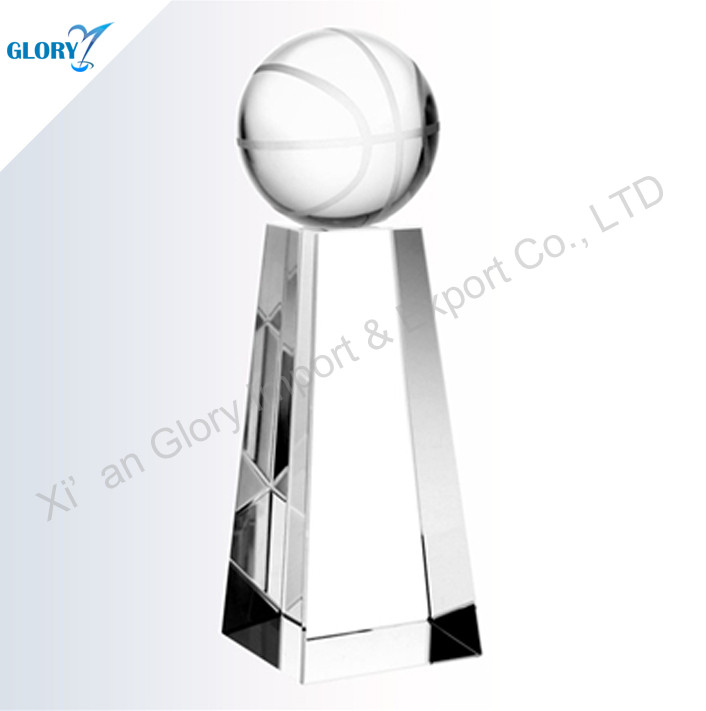crystal basketball trophy