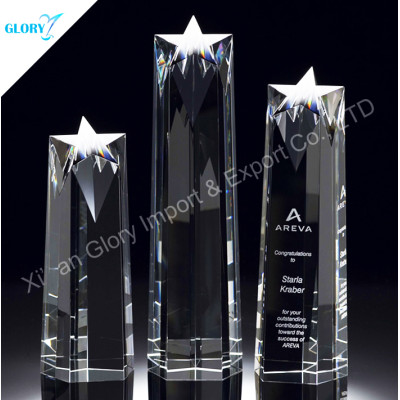 Elegant Glass Crystal Star Trophies For Award Show