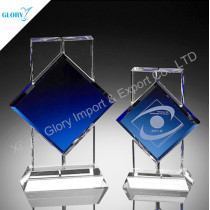 Custom Blue Crystal Trophies and Plaques