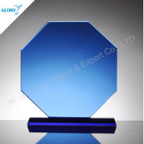 Blue Octagon Personalized Glass Plaques