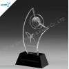 Golf Trophy Glass With Black Crystal Base