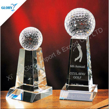 3D Laser Crystal Sports Awards For Golf
