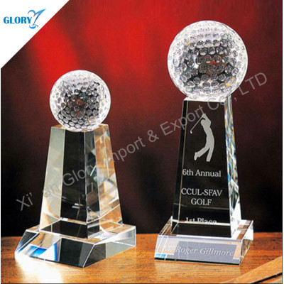 3D Laser Crystal Sports Awards For Golf
