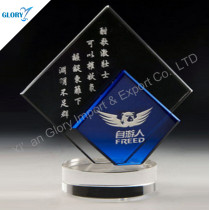 Crystal Engraved Trophy Plaques For Corporate Awards