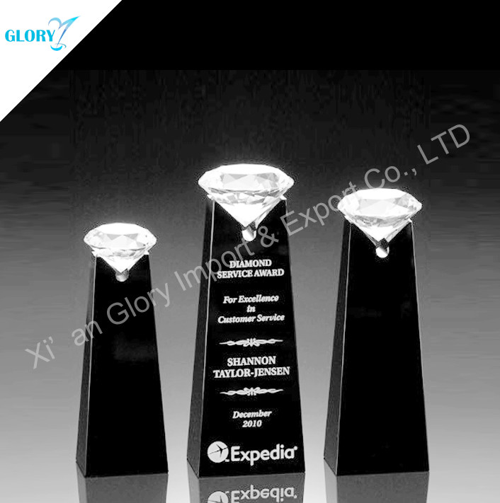 custom diamond crystal trophy