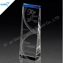 Engraved Crystal Pillar For Award Show