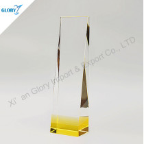 Colorful Yellow Base Crystal Plaque Award