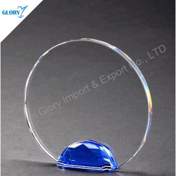 Clear Blank Crystal Plate With Blue Base