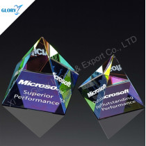 Noble Colorful Paperweight Crystal Pyramid