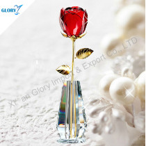 Beautiful Red Crystal Rose Flower For Wedding Ceremony
