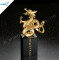Custom Golden Dragon Trophy With Black Crystal Base